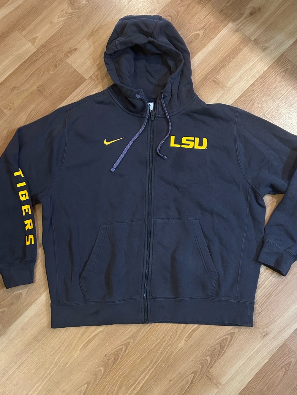 Nike LSU Tigers Team Issue SEC Full-Zip Hoodie Wind Breaker / jacket Sz Medium